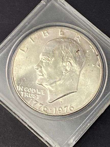3 Eisenhower Bicentennial Dollar Coins, 1 Half Dollar and 1 1979 Susan B. Anthony