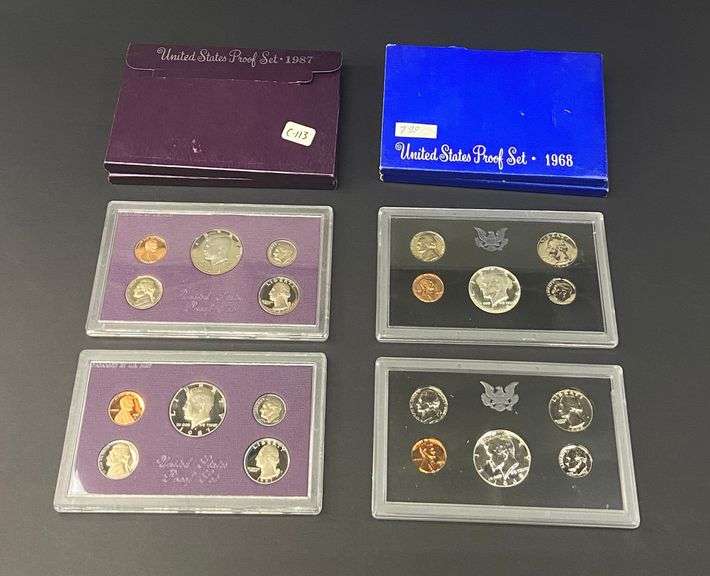 4 Proof Coin Sets, 1968 and 1987