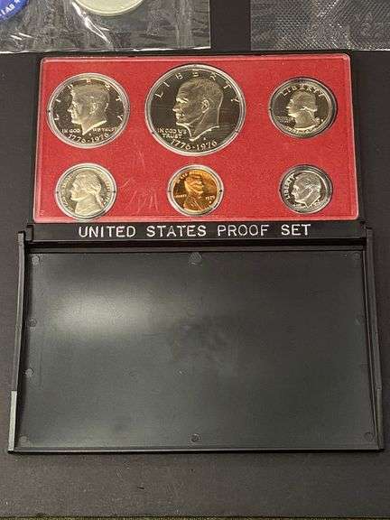 2 Uncirculated 40% Silver Eisenhower Dollar Coins, 1971-S and 1 1971-S Proof Coin Set