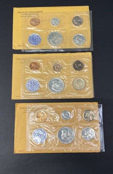 3 US Proof Coin Sets, 1962 and 1963