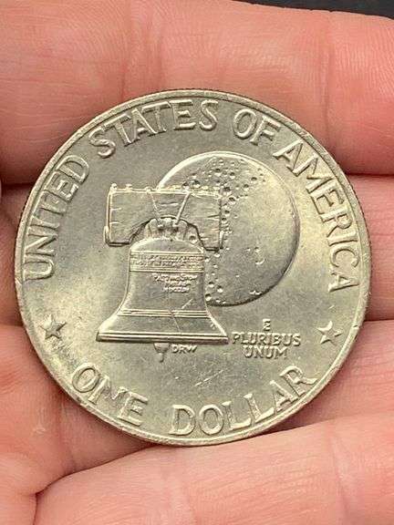 3 Eisenhower Bicentennial Dollar Coins, 1 Half Dollar and 1 1979 Susan B. Anthony