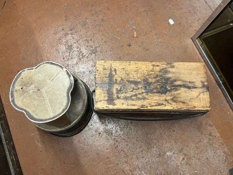 Shop Stool and Old Wood Box