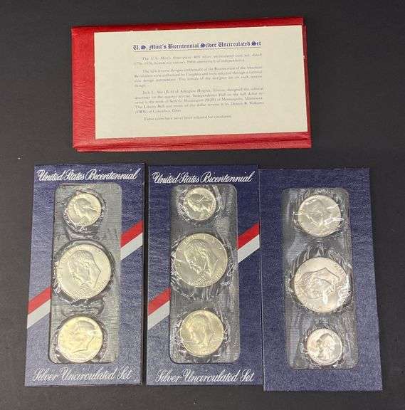 3 Bicentennial 40% Silver Uncirculated Sets