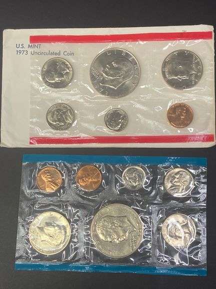 2 Uncirculated Coin Sets with Dollars, 1973