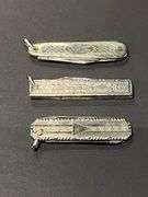3 Pen Knives. Clasps (not bodies) are 10 and 14k Gold