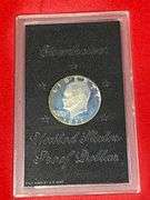 2 Proof Eisenhower Dollars in Brown Boxes (San Francisco, 40% Silver)
