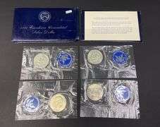 4 Uncirculated 40% Silver Eisenhower Dollar Coins, 1971-S