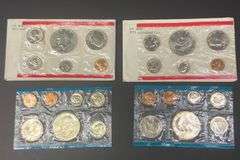 2 Uncirculated Coin Sets with Dollars, 1973