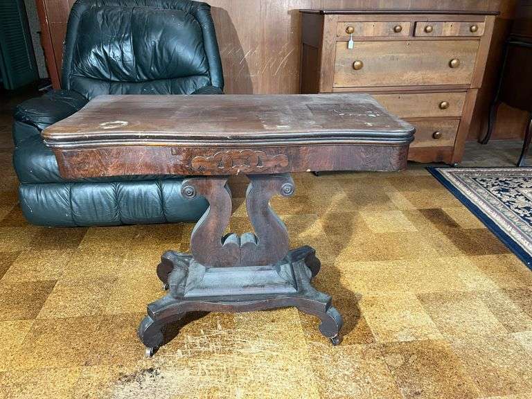 Victorian Card Table (top opens and rotates)