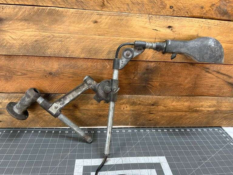 Vintage Industrial Adjustable Drafting Light by Woodward