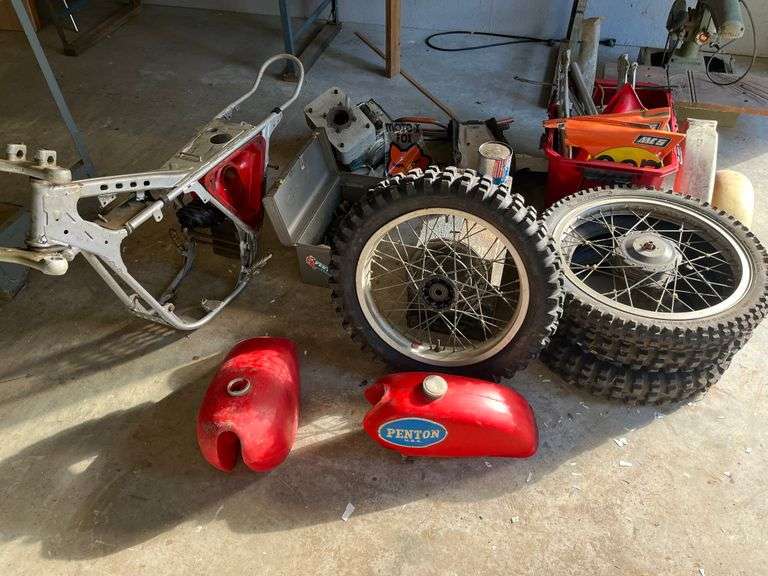 1975 KTM Penton Dirt Bike. (no title) For Parts or Rebuild. Missing Head. (was roughly 80% complete, then disassembled) Also Vintage Hi Point Can.