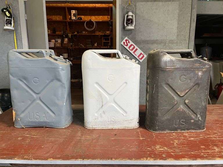 3 Jerry Style Gas Cans (do have some fluid in them)