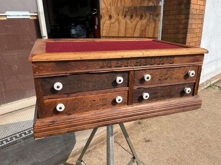Merrick's General Store Spool Cabinet (relined with velvet)