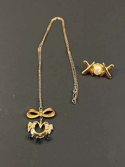 Gold Filled Necklace, Brooch