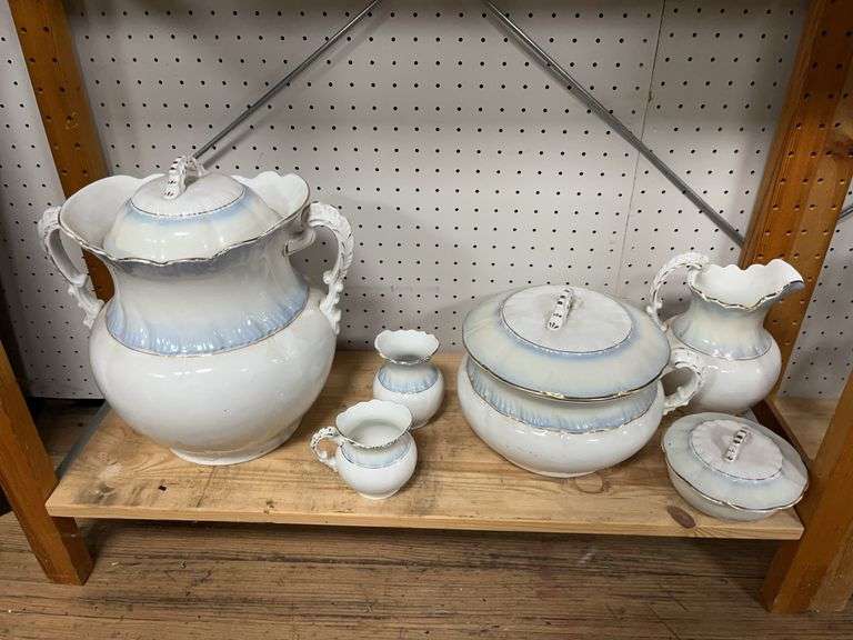 Victorian Chamber Set, Bowls and Pitchers
