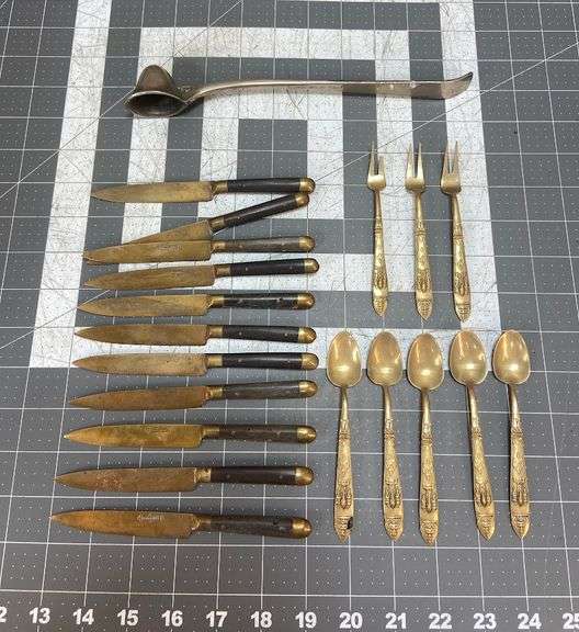 Utensils Including Stahl Bronce, Silverplate Raimond Candle Snuffer