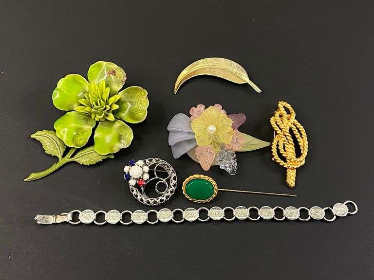Brooches, Bracelet Including Sarah Cov.