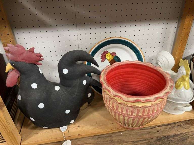 Roosters and a Planter