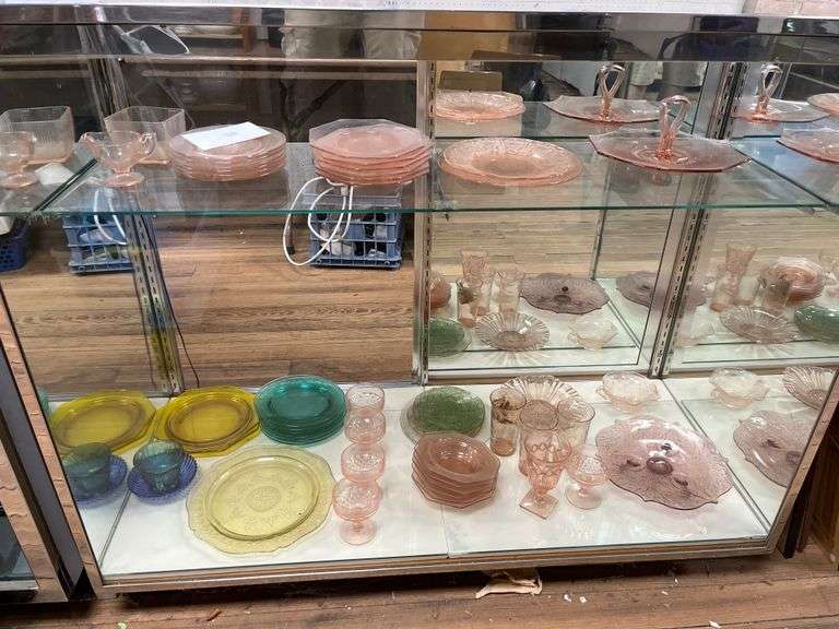 Contents of Display Case: Mixed Depression and Colored Glass (bring boxes)