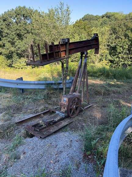 Oil Pump Derrick (has been yard art for long time) (heavy - tow truck or similar required)