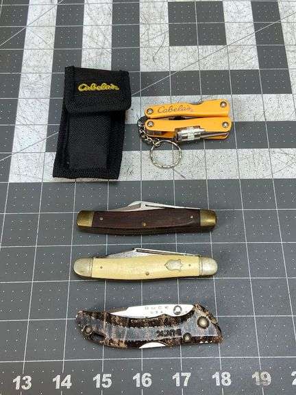 Knives. Buck, Camillus, Craftsman and Cabelas Tool