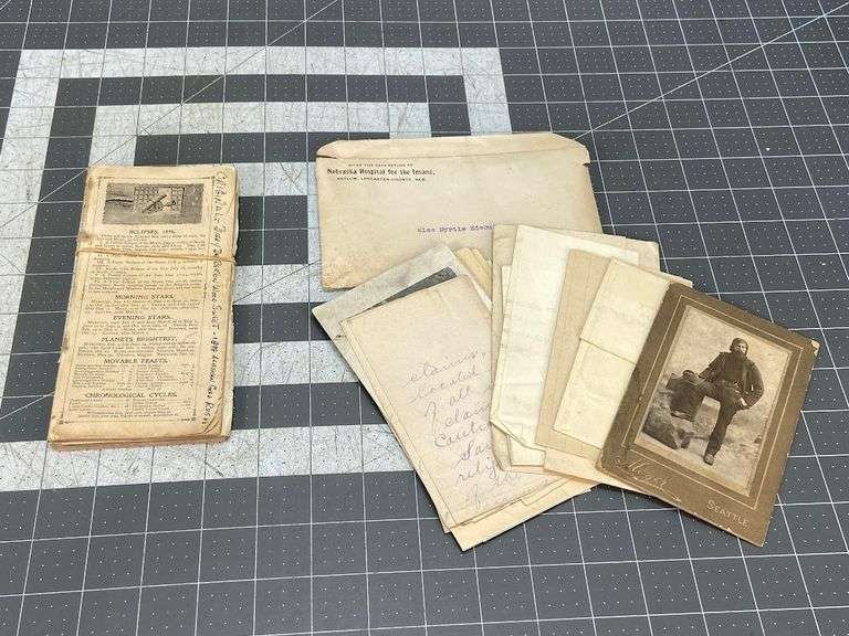 Envelope with Letters Labeled Nebraska Hospital for Insane, inside was Great Photo, In same box was Original Diary Dr. Berton Sweet - 1898 Alaska Gold Rush