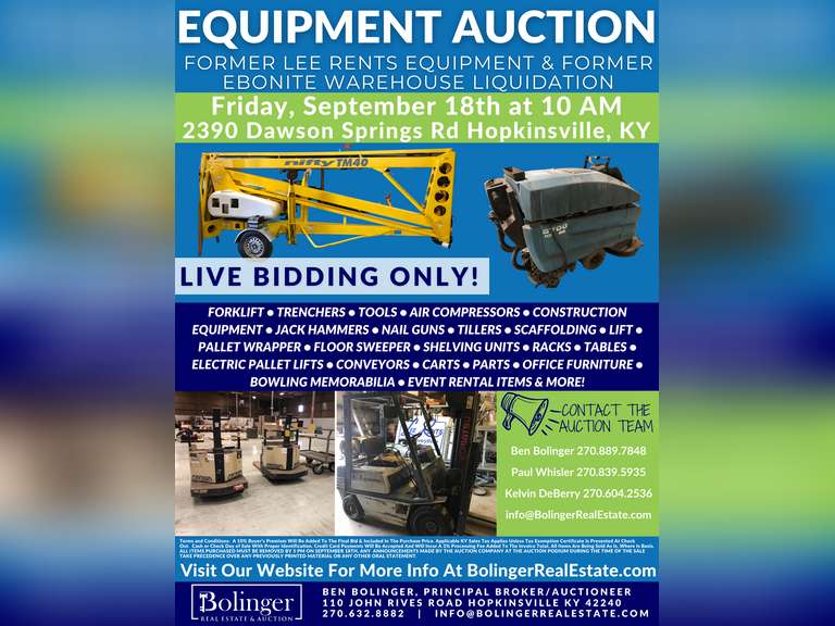 FORMER LEE RENTS & FORMER EBONITE WAREHOUSE LIQUIDATION