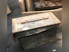 AMMO BOX AND ANTIQUE ADVERTIZING CRATE