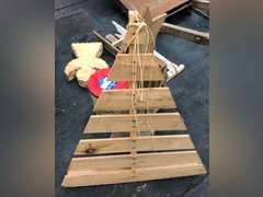 SLED, CHRISTMAS TREE DÉCOR, ANGEL BASKET, TIN MISC WOODEN CHRISTMAS