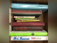 ASSORTED BOOKS AND PICTURE FRAMES