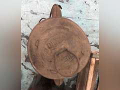 DIETZ LANTERN, ONE GALLON GLASS JUG, BOWMAN CHICAGO METAL JUG WITH WOODEN 7UP CRATE