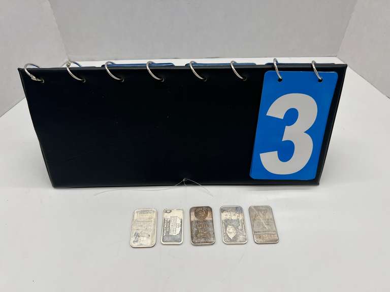 Lot of 5 Silver Bullion Bars