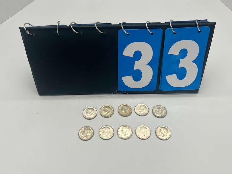 Lot of 10 1964 Kennedy Half Dollar Coins