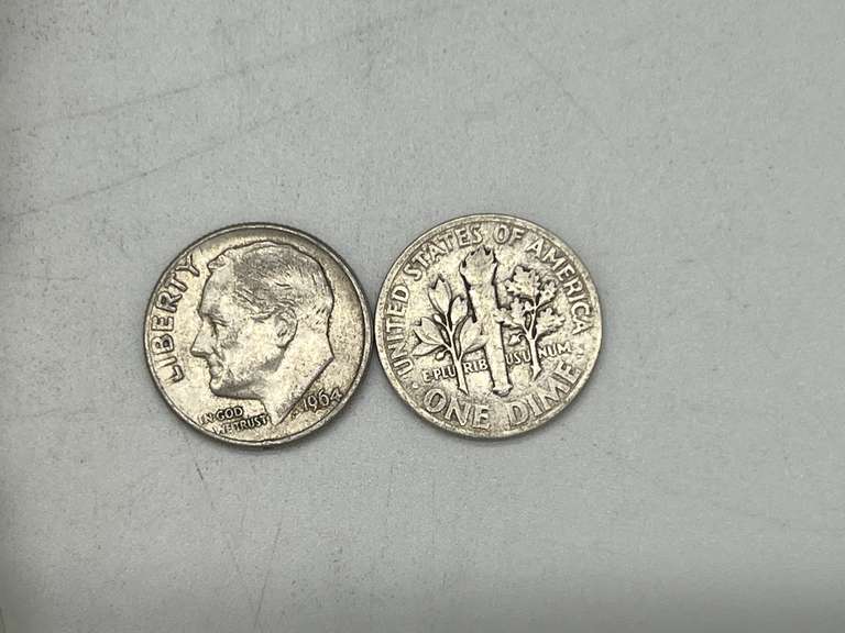 Lot of 150 Eisenhower Pre 1964 Dimes