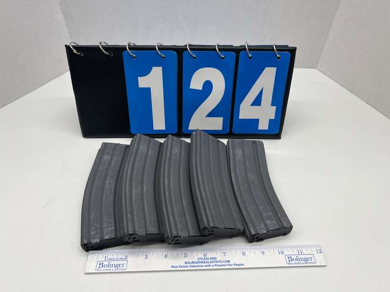 Lot of 5 30-round metal magazines 5.56/.223