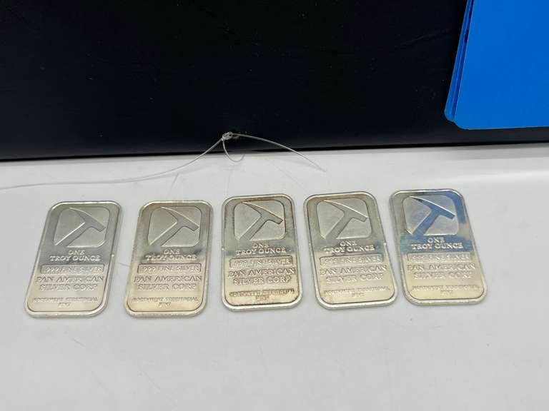 Lot of 5 - .999 Silver Bars