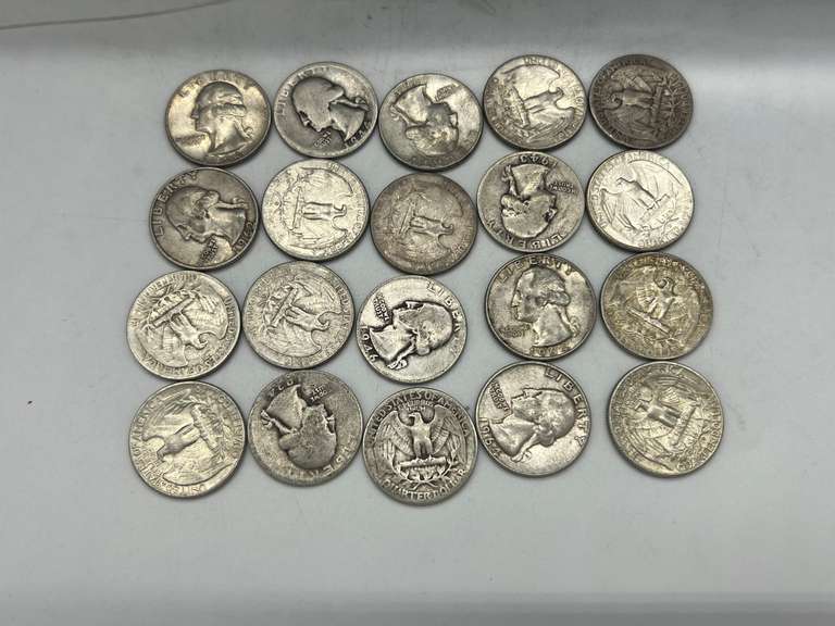 Lot of 20 Washington Pre 1964 Silver Quarters