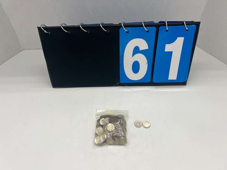 Lot of 117 Eisenhower Pre 1964 Dimes
