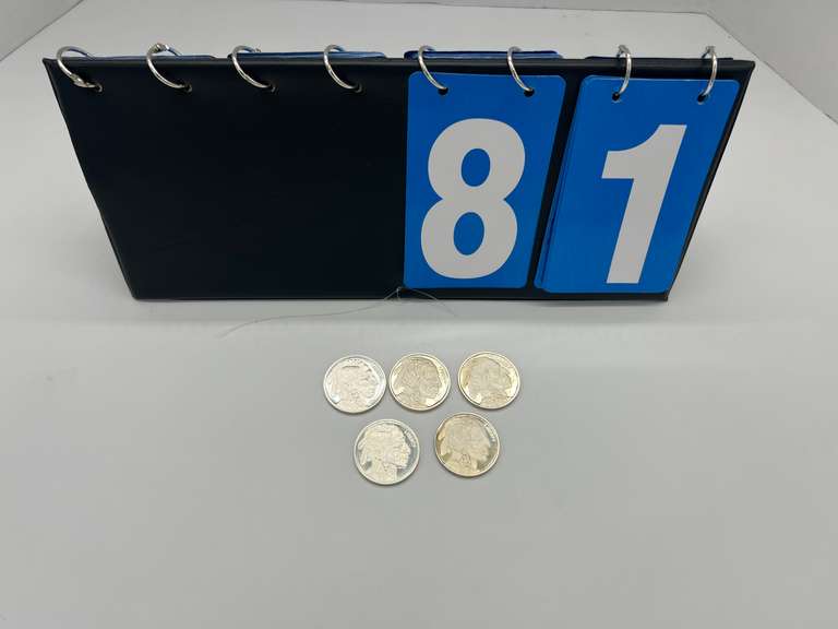 Lot of 5 Buffalo 1 oz. Silver Bullion Rounds