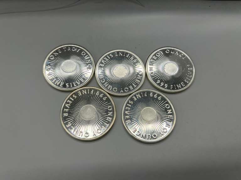 Lot of 5 Sunshine Minting 1 oz. Silver Bullion Coins