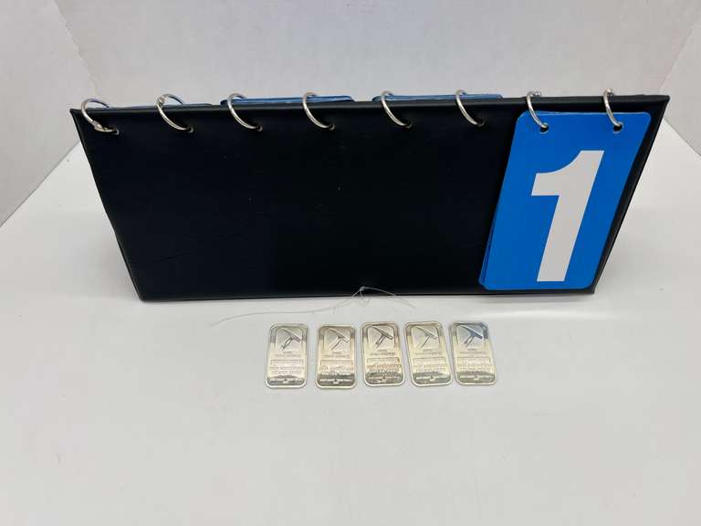 Lot of 5 - .999 Silver Bars