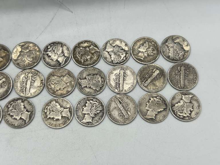 Lot of 30 Mercury Dimes