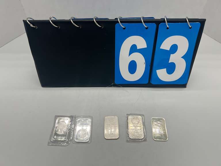 Lot of 5 Silver Bullion 1 ounce Bars
