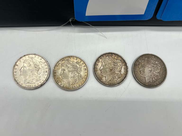 Lot of 4 1921 Morgan Silver Dollar Coins