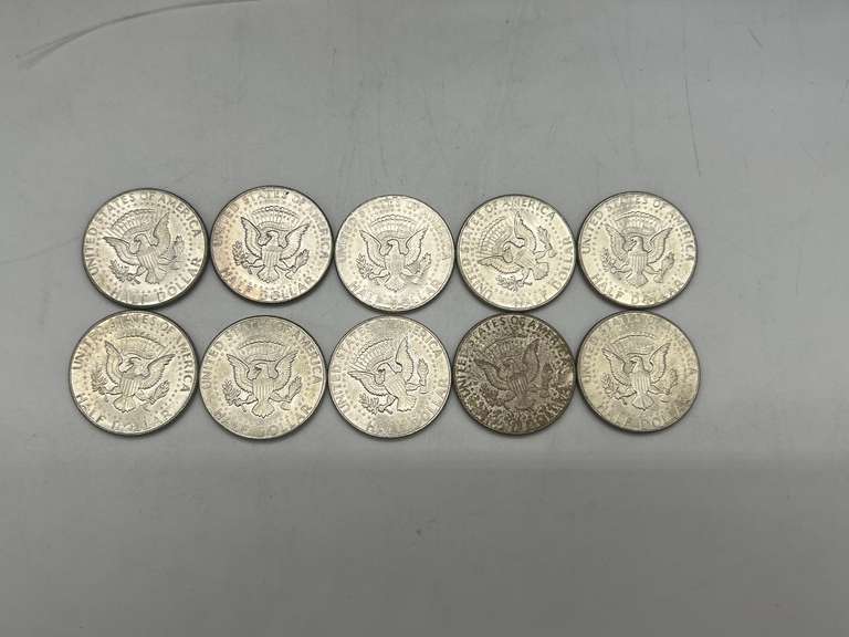 Lot of 10 1964 Kennedy Half Dollar Coins