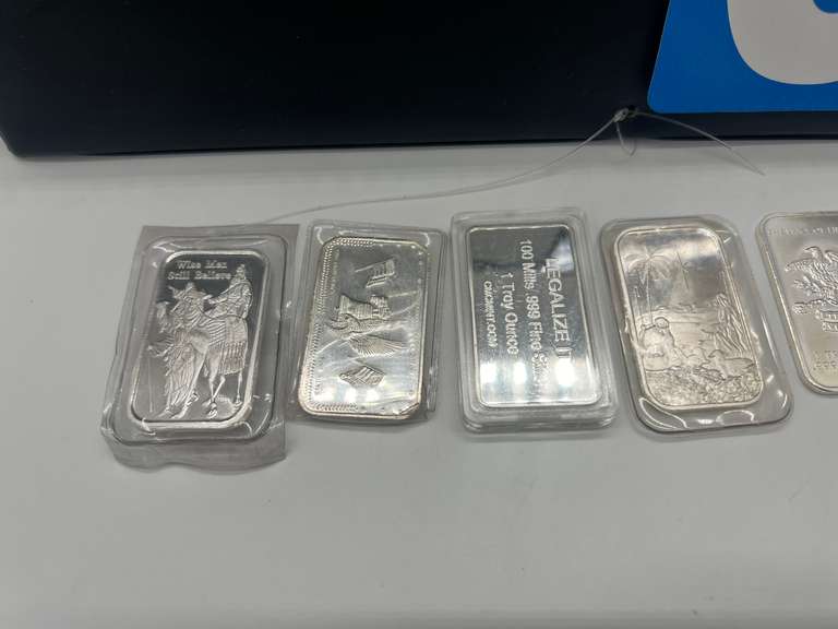 Lot of 8 Silver Bullion 1 oz. Bars