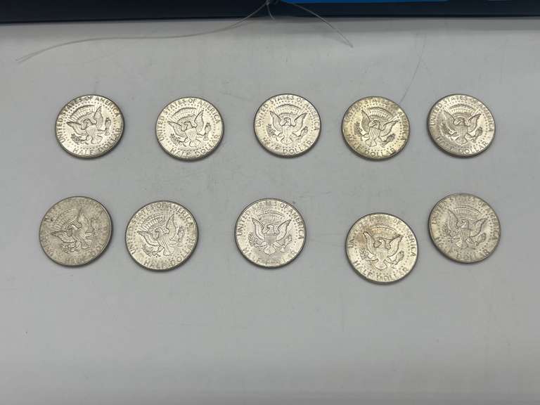 Lot of 10 1964 Kennedy Half Dollar Coins