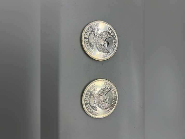 Lot of 2 St. Gaudens 1 oz. Silver Bullion Rounds