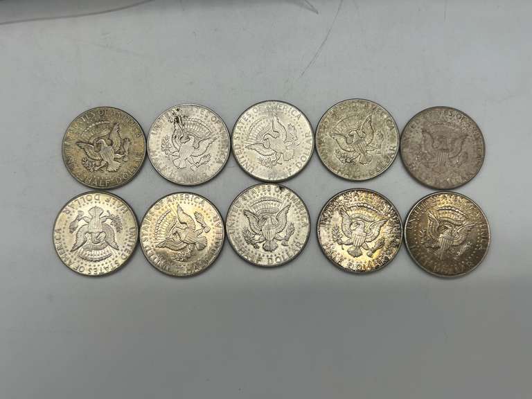 Lot of 10 1964 Kennedy Half Dollar Coins