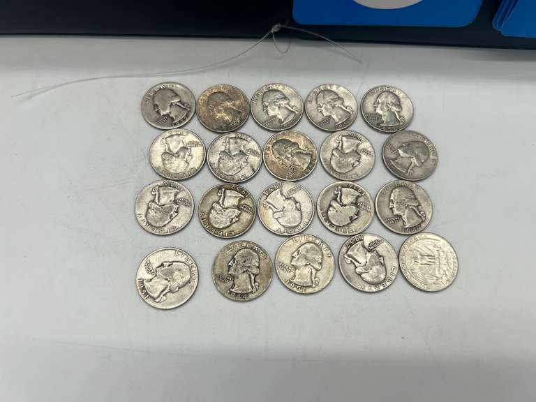 Lot of 20 Washington Pre 1964 Silver Quarters